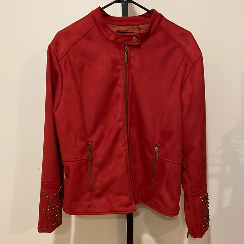 Curations Women's Jacket with Studded Sleeves